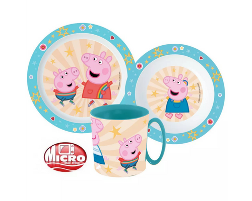 Sööginõude komplekt Peppa Pig", mikroplastist, koos 350 ml kruusiga